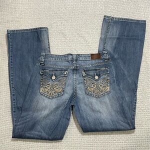 Adiktd Embroidered Pocket Denim Jeans Size 10/31 Western Cowgirl Bootcut